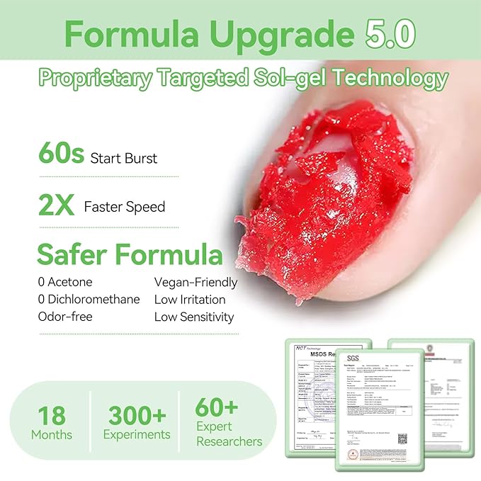 BORN PRETTY 15ML Gel Nail Remover No Need Soaking or Wrapping Gel Remover for Nails 3-5 Minutes, HEMA & TPO FREE