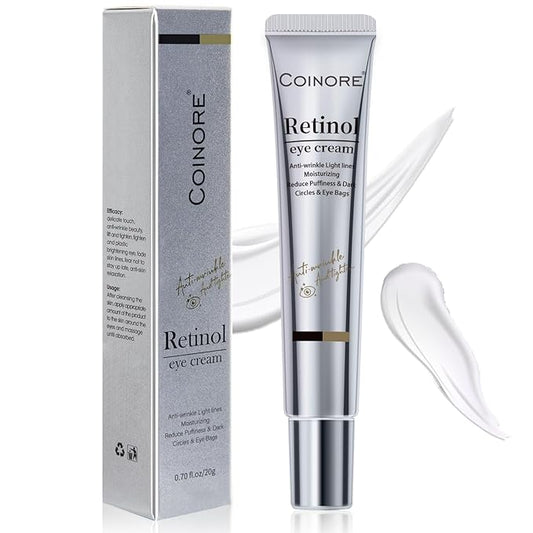 Retinol Under Eye Cream - Cream for Men & Women, Dark Circles, Puffiness & Wrinkles, Anti-Aging Eye Cream for Fine Lines, 0.7 Fl Oz