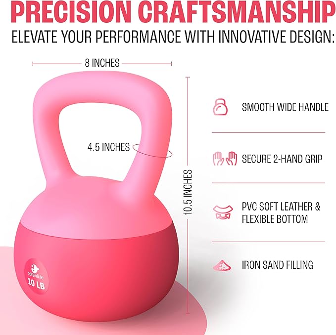 Soft Kettlebells, Serenilite Kettlebell Sets, Kettle Bell Sets for Women & Men, Safe Strength Training Kettlebells, Kettlebell Weights for Home Workouts & More.
