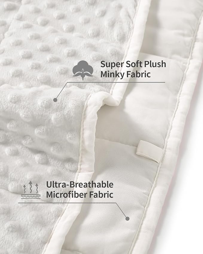 Mr. Sandman Weighted Blanket for Adults, Heavy Blanket for Woman,Man Sleeping/Calm, Soft and Cozy Weighted Throw Blankets, Machine Washable, 60 x 80in, 15 lbs, White