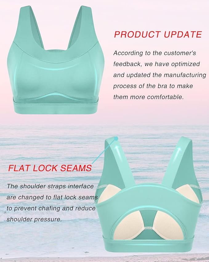 RUNNING GIRL High Impact Sports Bras for Women,Racerback Running Bra Workout Crop Tank Tops Longline Sports Bra Push up