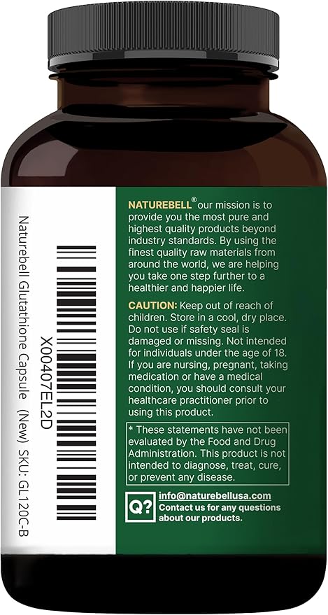 NatureBell Glutathione Supplement 2,000mg Per Serving, 240 Veggie Capsules | 98%+ Purity Verified, Bioavailable Reduced Glutathione Pills, Active Form, Master Antioxidant – Vegan Friendly & Non-GMO