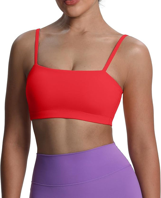 Aoxjox Women's Workout Bandeau Bras Training Fitness Running Yoga Crop Tank