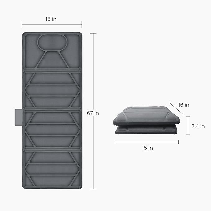 Massager Pad, Massage Mat with 10 Vibrating Motors for Pain Relief, Back Massager with Heat, Full Body Massage for Back, Lumbar,Leg, Gifts for Men Women, Long 67"