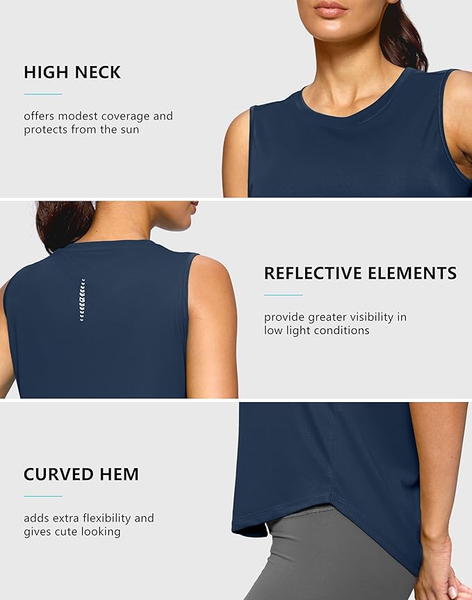 G Gradual Women's Workout Tank Tops Lightweight Sleeveless High Neck Athletic Shirts for Running Gym Tennis Pickleball
