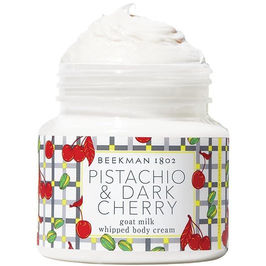Beekman 1802 Pistachio & Dark Cherry Whipped Body Cream - 8 fl oz - Scented - Moisturizes, Soothes & Softens - With Coconut Oil and Mango Seed Butter - No Irritation - Good for Sensitive Skin