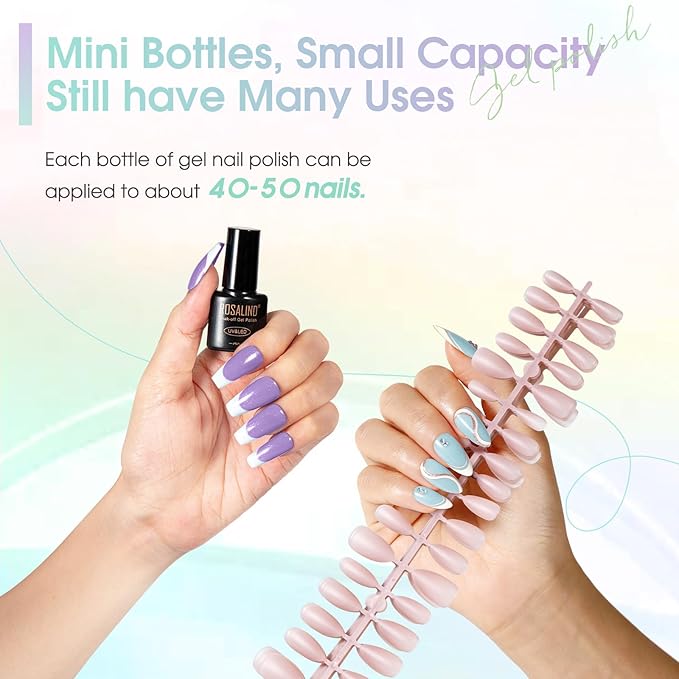 ROSALIND Macaron Gel Nail Polish Set, 12 Colors White Yellow Green Gel Polish Light Pink Candy Colors Gels Polish Set Soak Off Pastel Spring Summer Gel Polish Kit for Nail Art Gift