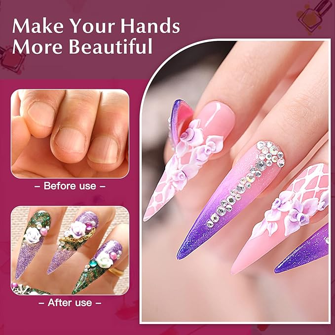 krofaue Extra Long Stiletto Nail Tips - 500PCS False Clear Nais with 10 Sizes Half Cover Pointed Press On Artificial Acrylic for Salon DIY, XL