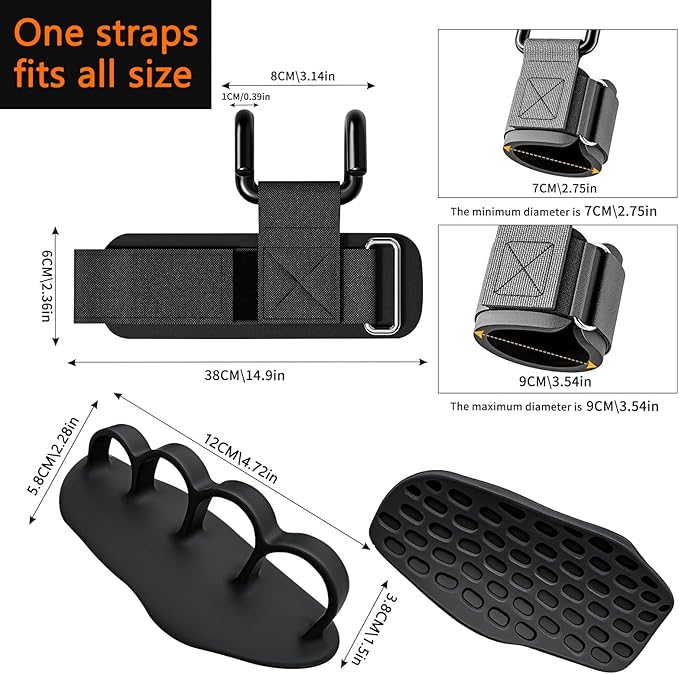 GPANDAG Weight Lifting Hooks and Lifting Grips for Men and Women(2 Pair), Lifting Straps Gym Grip for Weightlifting, Deadlifts, Pull-Ups, Strength Training, Wrist Wraps Hooks for Teen
