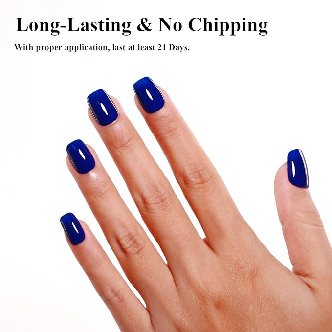 Imtiti 10ML Deep BlueGel Nail Polish Soak Off LED U V Dark Blue Nail Gel Polish DIY Nail Art Starter Manicure Salon Gel Nail Kit for Women Girls 1PCS