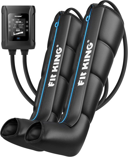 FIT KING Professional Air Compression Leg Recovery Compression System, Rechargeable Portable Recovery Boots Pneumatic Compression Device, Fast Recovery & Improved Circulation for Athletes (Large)