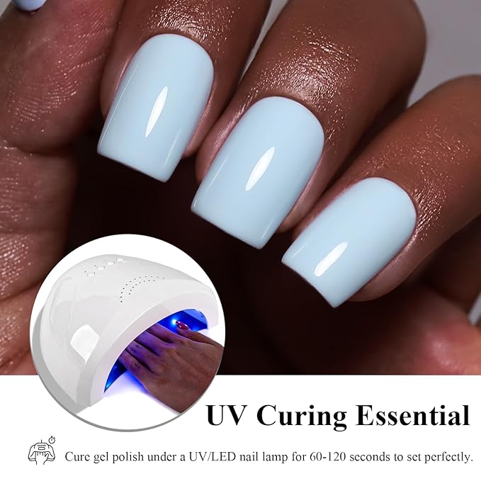 10ml Hema Free Gel Nail Polish Set, 6 Colors Gel Polish Kit Nude Gray Navy Blue Manicure Gift for Women for Salon and Art DIY