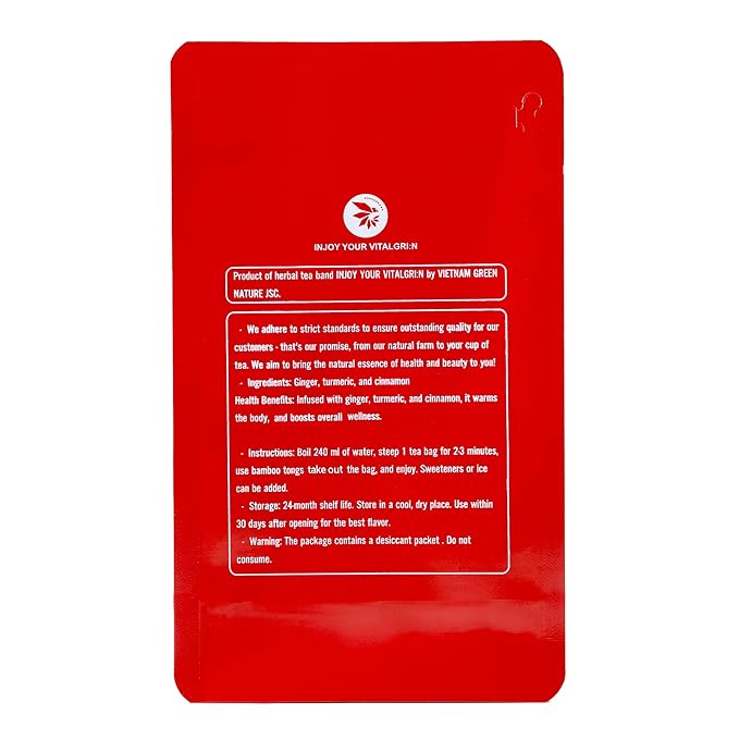 Ginger Cinnamon Turmric Tea Bags with Bamboo Tong - 55 Count (+5 Count), 5.47 oz, Re-Steep Corn Based Bag, Natural Herbal Tea for Body Warm, Liver Support