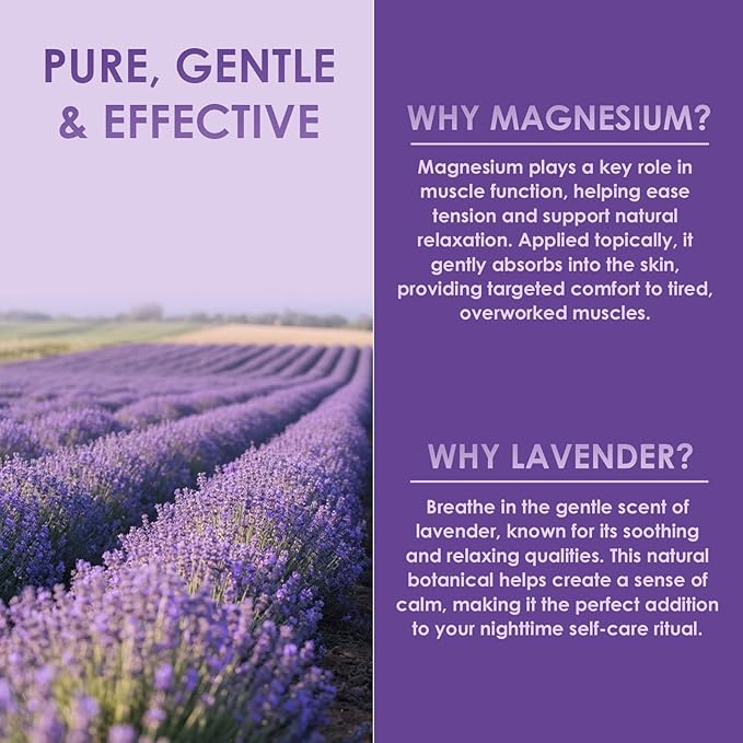 Natural Nighttime Magnesium Cream for Sleep & Pain Relief – Soothing Topical Magnesium Lotion for Leg Cramps & Muscle Relaxation, Apply to Legs or Feet Before Bed – Deep Hydration, 4.23 Fl Oz