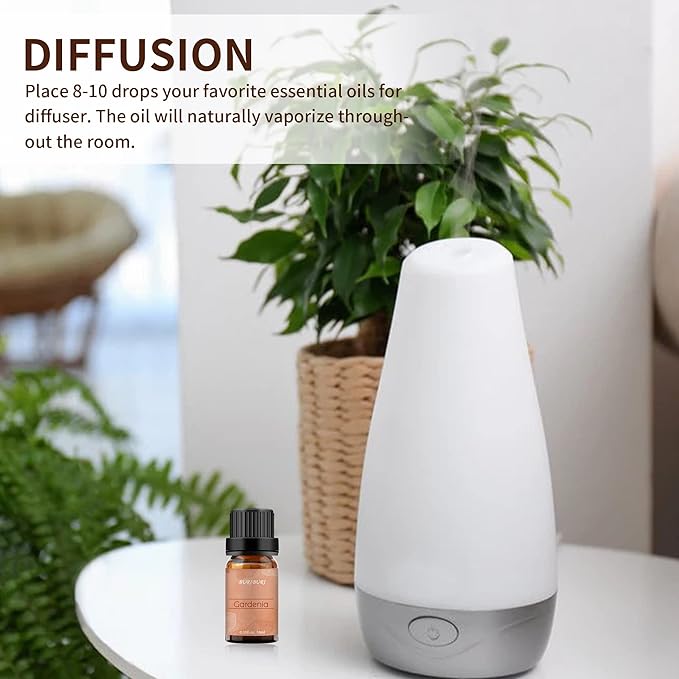 BURIBURI Gardenia Essential Oil, 100% Pure Gardenia Fragrance Oil, Fragrance Oil Essential Oils 10ML for Soap Candle Making