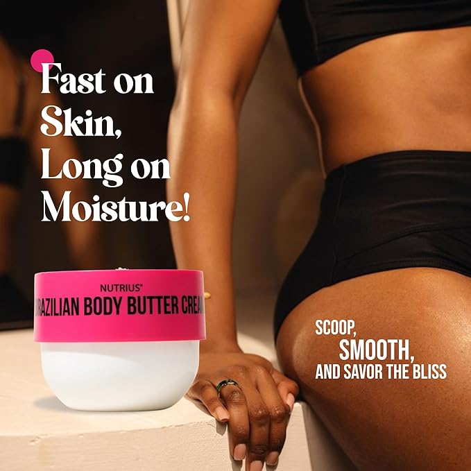 Nutrius Berry Bliss Body Butter – Hydrating Vegan Cream with Acai & Vitamin C, 6oz