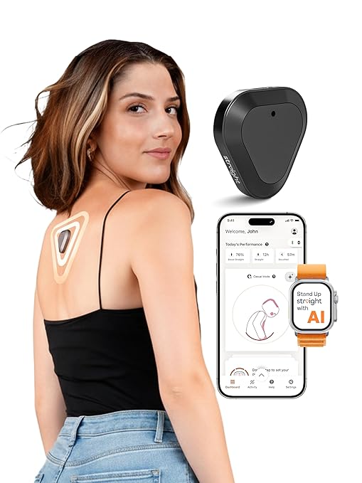 Straight Plus AI Powered Posture Corrector Trainer Device (Necklace Included) - Back Brace Smart Straightener Office Work Support - Back Postur Corrector Device - Posture Corrector for Women & Men