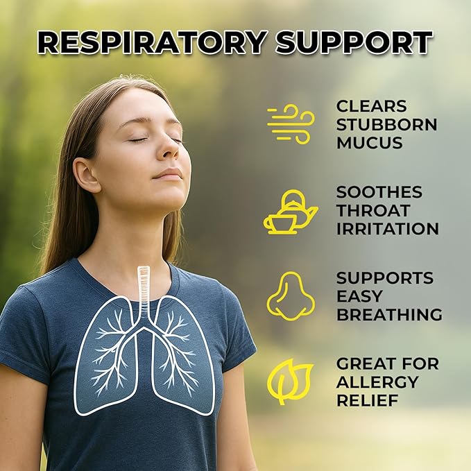 Inhale Mullein Drops – Lung Cleanse & Respiratory Support – Herbal Mullein Leaf Extract for Detox, Immune Health, Mucus Relief & Clear Breathing – Natural Supplement for Throat – Made in USA – 4oz