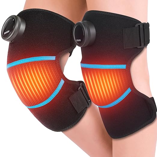RENPHO Wireless Foot Massager with 20 Heating Mode, Portable Knee Massager for Pain Relief, Heating Pad for Knee Shoulder Elbow, FSA Eligible Items Only List, Christmas Gifts for Women Men (2 Pcs)