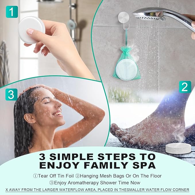 Shower Steamers Aromatherapy 6 Pack - Breathe Easy & Relaxation with Eucalyptus Menthol Essential Oils, Long Lasting Organic Shower Bombs, Christmas Stocking Stuffers for Women Men, Self Care Gifts