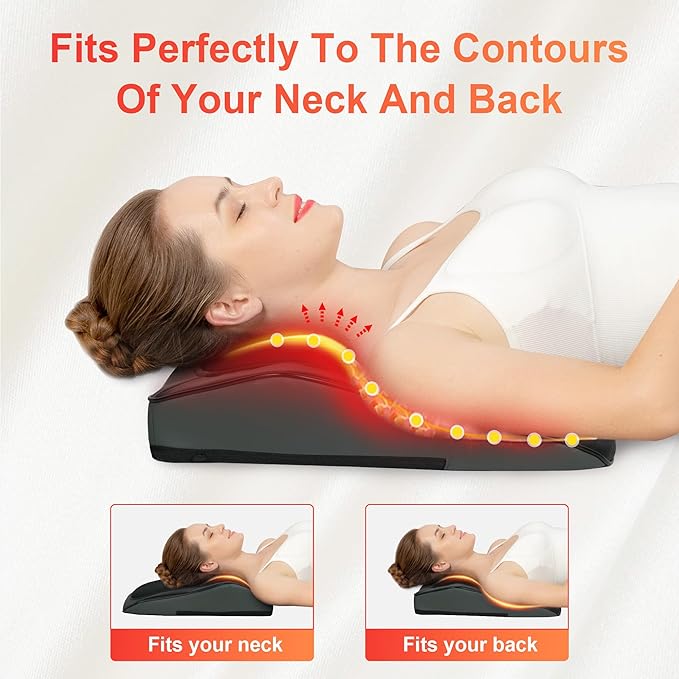 COMFIER Back Massager with Heat, Deep Tissue Shiatsu Neck and Back Massager for Pain Relief, Chair Use Massager Pillow with Adjustable Flap, Ideal Gift for Women Men