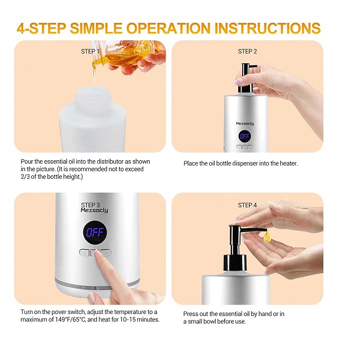 Oil Warmer for Scented Oil，Massage Oil Warmer for Massage, Lotion Oil Warmer, Body Oils Heater for Spa, Salon and Barber Shops, with Two Oil Bottle Dispenser, Constant Temperature, Black