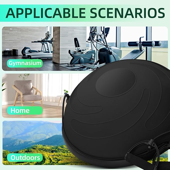 Half Balance Ball, 23 Inch Balance Ball Trainer with Foot Pump for Improving Balance Core Strength and Fitness, Balance Balls Perfect for Home Gym Workout Use