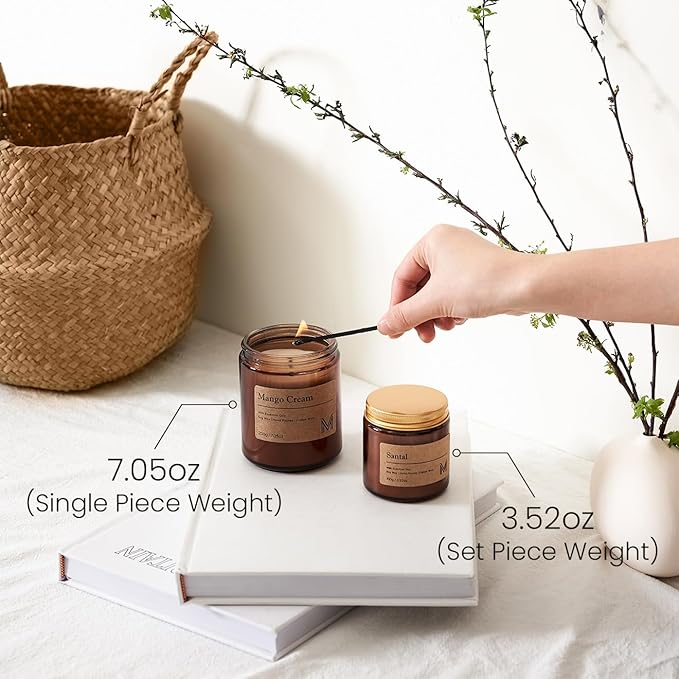 M&SENSE Eucalyptus Mint Home Scented Candle for Relaxation, Gifting, Spa | 7.05oz Candle Gift for Birthday Mother's Housewarming Valentine