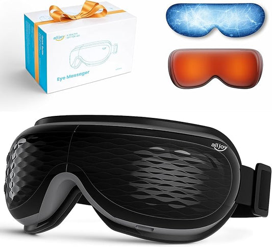 ALLJOY Eye Massager with Heat and Cooling, Lightweight Eye Massager with Removable Gel Mask, Birthday Gifts for Women Men, Eye Care Devices for Migraine, Reduce Dry Eyes