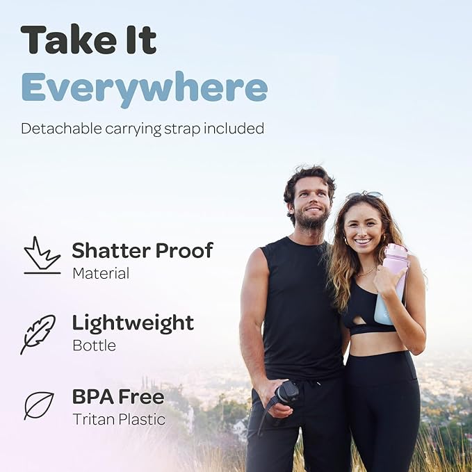 Hydracy Water Bottle with Time Marker -Large 32oz BPA Free Gradient Water Bottle - Leak Proof Gym Bottle with Fruit Infuser Strainer & Times to Drink -Ideal for Fitness Sports & Outdoors