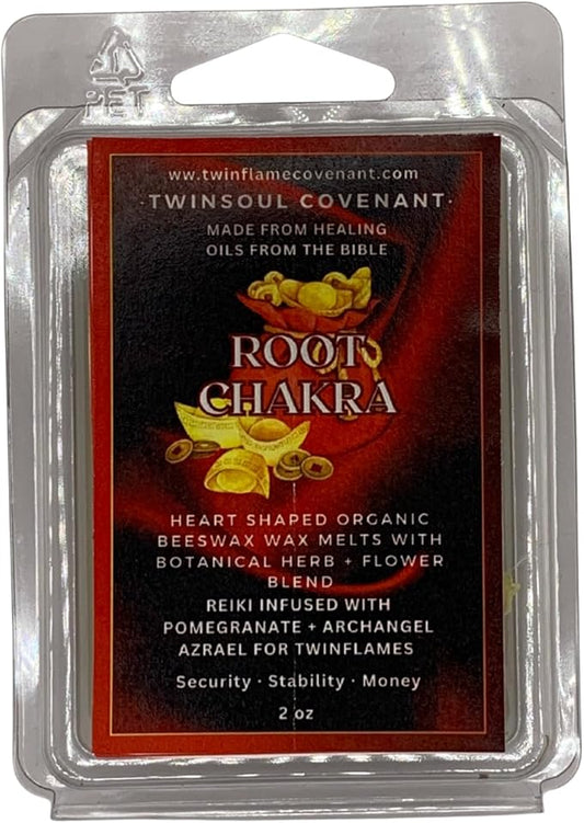 TwinFlames Chakra Wax Melt Collection – Beeswax Aromatherapy Melts with Archangel Energy, Sacred Oils & Scripture – 10 Spiritual Melts for Meditation, Alignment & Reiki (Root Chakra)