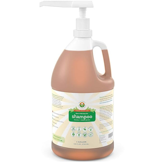 Nature Sustained Organic Shampoo - Raw & Wildcrafted with Probiotics, Hypoallergenic Natural & Sulfate Free Shampoo for Sensitive Scalp, Dry Hair, Dandruff, Eczema & Psoriasis, Gallon, Original