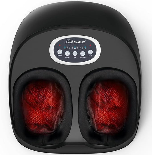 Snailax Shiatsu Foot Massager with Heat, Kneading, Compression, Vibration, Feet Massage Machine for Plantar Fasciitis, Neuropathy, Foot Warmer, Gifts for Women Men,Size 13