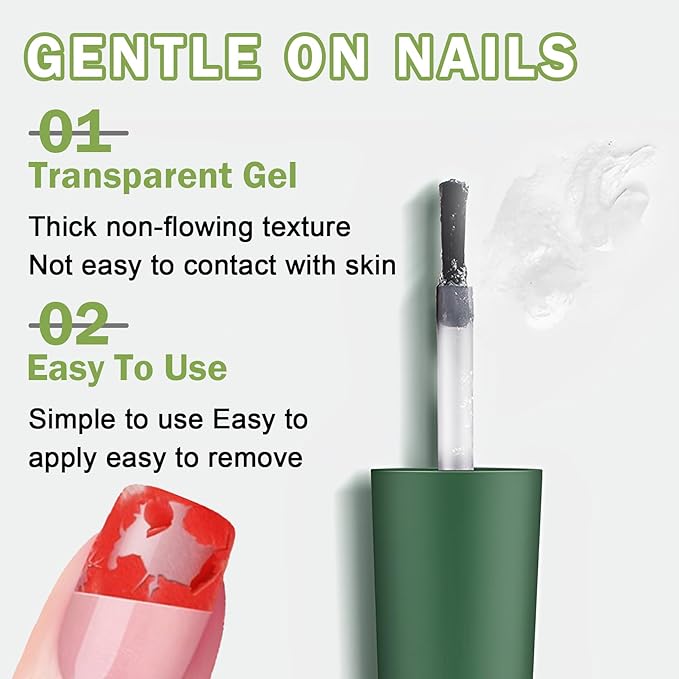 Magic Remover Gel Polish,2PCS Gel Nail Remover,Professional Gel Remover for Nails,Quickly and Easily Removedor de Esmalte Gel (15ML)