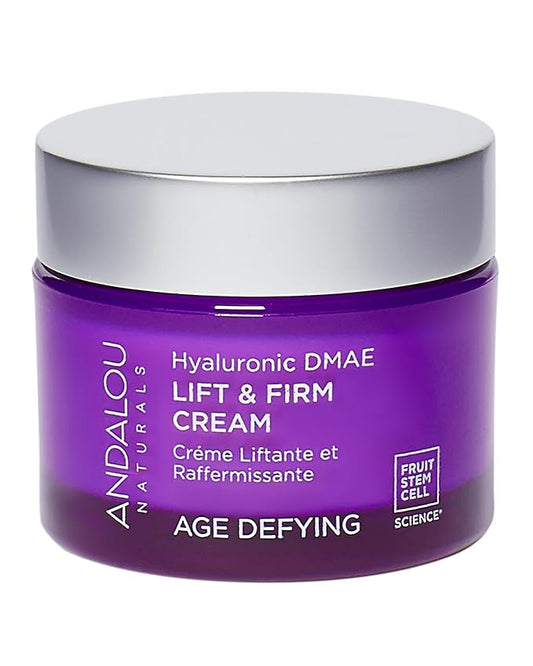 Andalou Naturals Hyaluronic DMAE Lift & Firm Skin Cream | Anti Aging Face Moisturizer With Hyaluronic Acid |Helps Reduce Fine Lines & Wrinkles | 1.7 oz