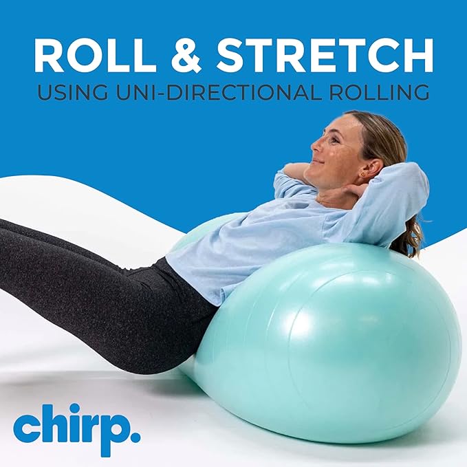 Chirp Cloud Peanut Mobility Ball for The Back, Physical Therapy Massager for Adults, Exercise Balance Ball, Sensory Therapy Toys for Autism & ADHD - 2 Pack (Mint 100x50cm, Black 60x30cm