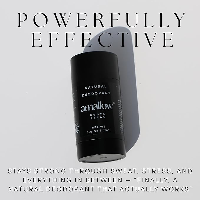 Amallow - Natural Deodorant – Aluminum Salt-Free, Tallow-Based, Baking Soda-Free, with Magnesium & Zinc – Long-Lasting Odor Protection – Handcrafted in the USA – 2.6 oz (Root & Petal)