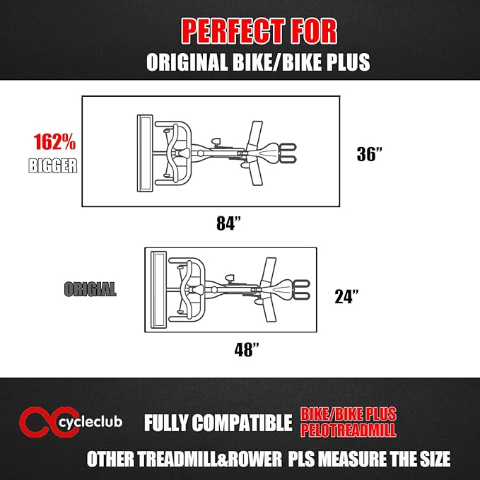 Bike Mat Compatible with Peloton Bike,Elliptical,Treadmill Mat, 6mm Thick, Under Exercise Bike Trainer Pad for Indoor Stationary Spin Bike Gym Equipment Hardwood Floor Carpet Protector