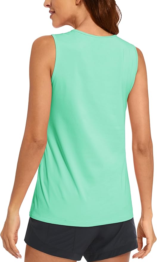 MAGCOMSEN Women's Sleeveless Workout Shirts UPF 80+ Dry Fit Running Wicking Tank Tops Athletic Gym Summer