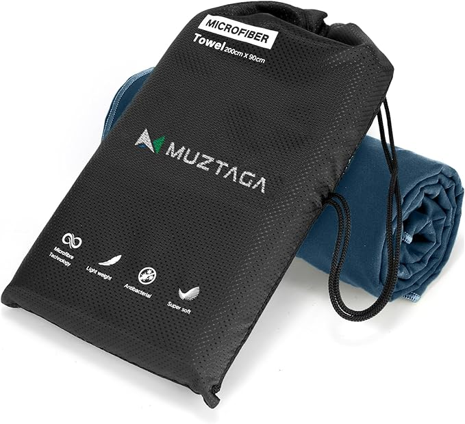 Microfiber Beach Towel-Perfect for Travel, Sports, Camping, Swimming, Yoga, Gym- Quick Dry, Sand Free, Compact, Lightweight, Absorbent (Navy Blue, Medium(130x70cm, 51x27”))