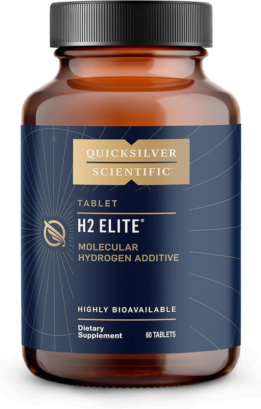 Quicksilver Scientific H2 Elite - Molecular Hydrogen for Energy + Metabolism Support, Water Tablets Perfect for Open Containers - Magnesium Malate Drink Additive (60 Molecular Hydrogen Tablets)