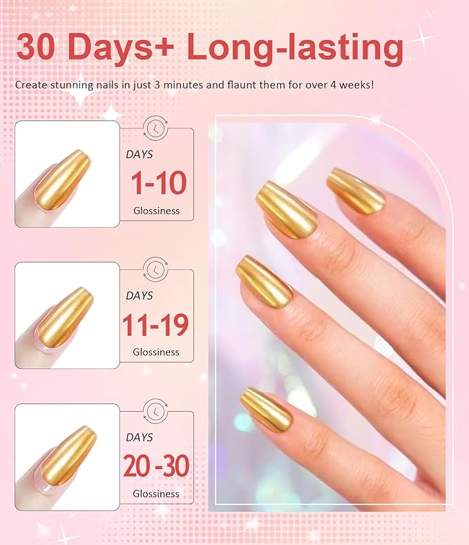 Gold Chrome Nail Powder BISHENGYF -【Magic Mirror Effect】 Pearl Chrome Nail Powder White Clear Aurora Mermaid Iridescent Nail Chrome Powder Pigment Glitter Dust for Manicure Decoation DIY