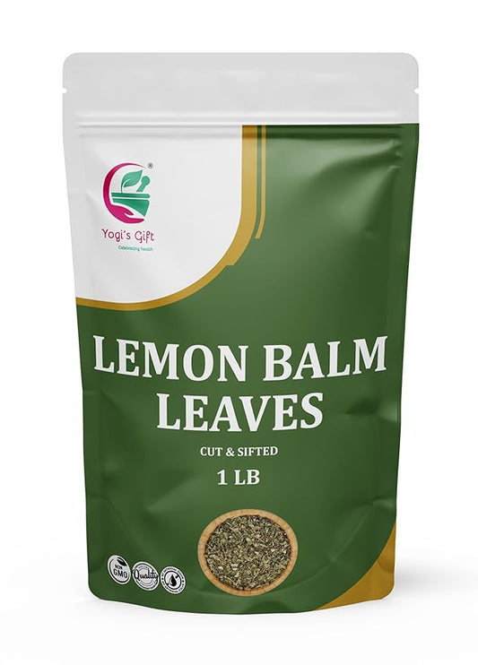 Lemon Balm Leaves 1 lb – Dried lemon balm leaves for Tea, Herbal Infusions & Wellness – Refreshing, Mild Mint Flavor – 100% Natural & Pure – By Yogi’s Gift®