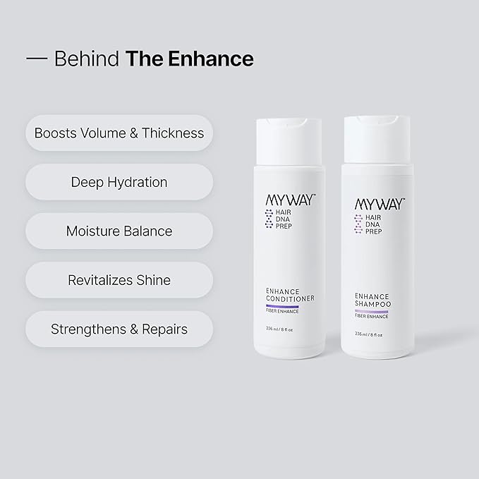 My Way Hair DNA Enhance Set – Volumizing Shampoo & Conditioner for Dry, Damaged Hair – Boosts Thickness, Repairs Breakage, Revives Shine – Paraben-Free, Color-Safe, Hydrating Hair Care Duo
