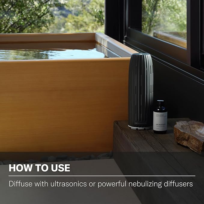 AromaTech Love Affair Aroma Essential Oil Blend: Luxury Hotel Inspired Aromatherapy with Jasmine, Saffron, Cedar & Amber for Ultrasonic Diffusers & Nebulizers - 2 fl oz, 60 mL