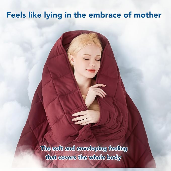 Topcee Weighted Blanket for Adults (15 lbs, 60" x 80") Queen Size Soft Cooling Heavy Blanket Sleeping, Apply to 130-160 lbs Body, Thick Breathable Blanket with Glass Bead, Easy Care