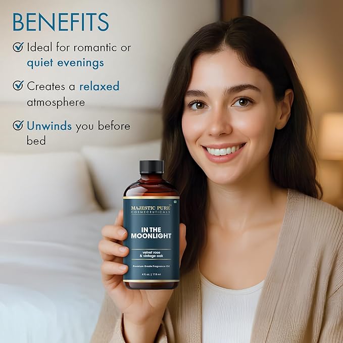 MAJESTIC PURE Velvet Rose & Vintage Oak Premium & Free from Mineral Oil | Rose, Oak & Musk Oil used in Diffuers, DIY, Self Care | 4 Fl Oz