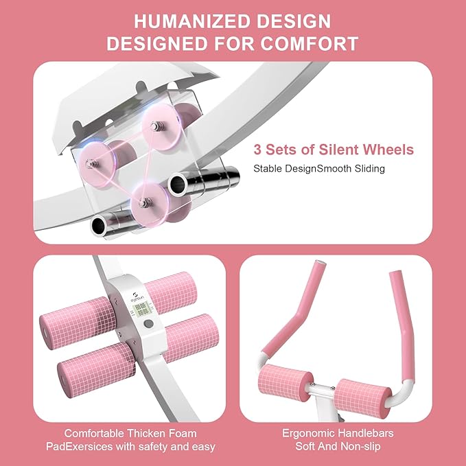 Home Gym Systems Ab Machine, Ab Workout Equipment, Adjustable Ab Trainer Machine for Abs Workout at Home Gym, Foldable, Knee Protection, Abdominal Trainer for Stomach