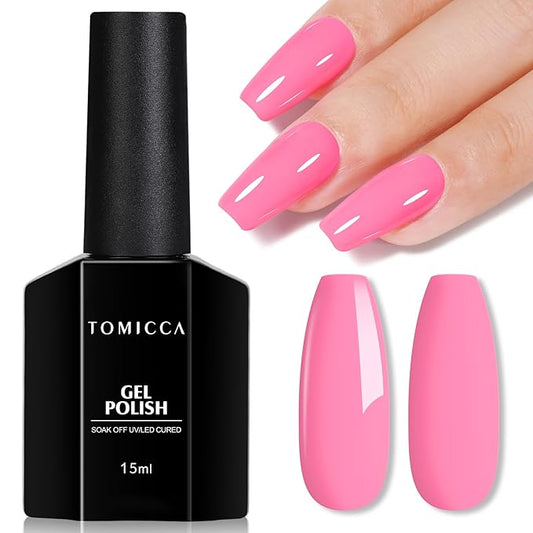 TOMICCA Bright & Pastel Pink Gel Nail Polish, Long Lasting UV Gel, Spring Summer Colors