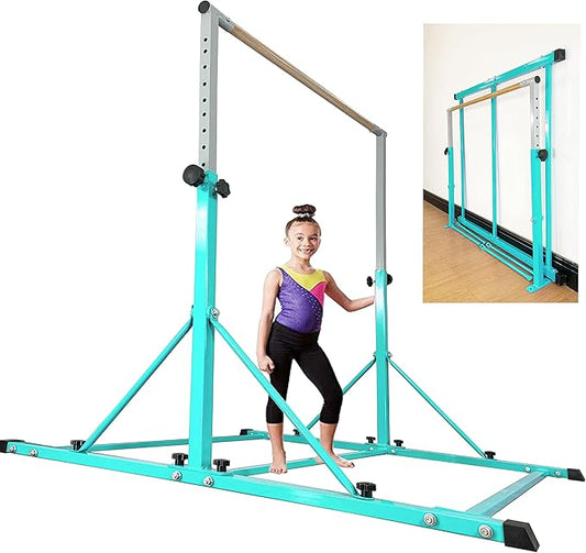 Gymnastic Bar for Kid and Teenage Ages 3-25, 5 FT / 6 FT Base Length, 5 FT / 6 FT Height, Gymnastic Kip Bar Horizontal Bar for Gymnast, Gymnastic Training Equipment for Home and Club Use